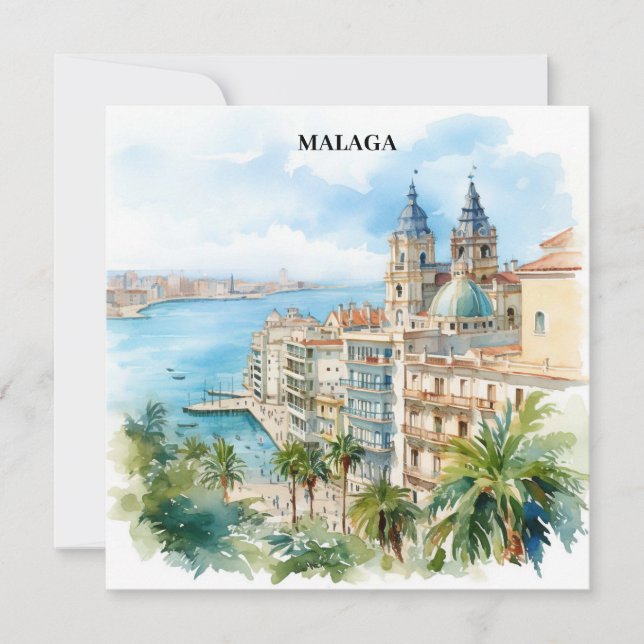 Carte Malaga Andalusia Spain Travel  (Devant)
