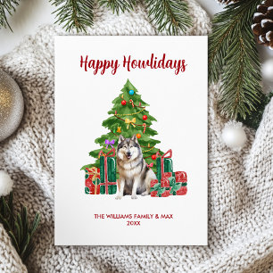 Carte Malamute Happy Howlidays