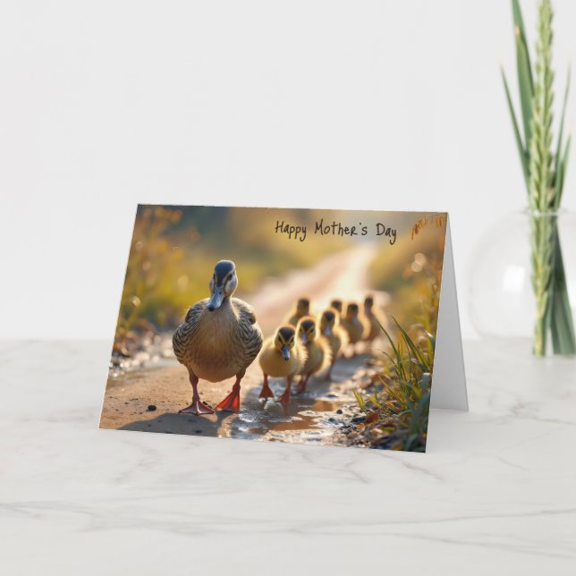 Carte Mallard Mère Canard pour la fête des mères (Devant)