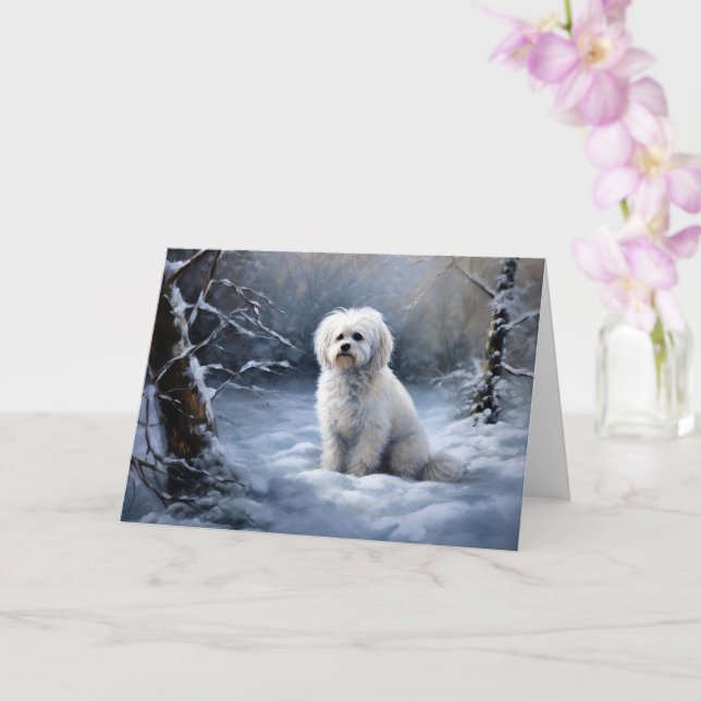 Carte Maltais Laisser Neige Noël (Orchidée)