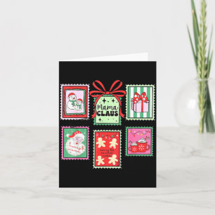 Carte Mama Claus Noël Maman Tampon Noeud Papillon Pyjama