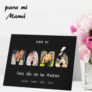 Carte Mamá Fête des Mères Photo et nom personnalisés