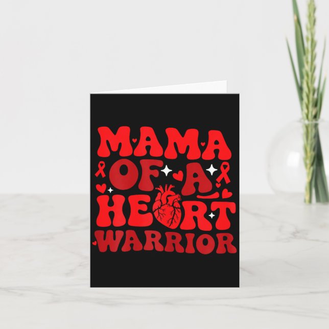 Carte Mama Of A Heart Warrior Chd Awareness Heart Diseas (Devant)