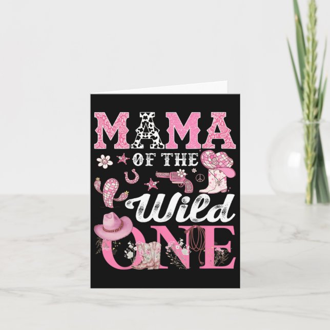 Carte Mama Of The Birthday Wild One 1st Birthday Cowgirl (Devant)