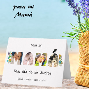 Carte Mamá papillon Fête des mères Photo et nom personna