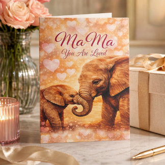Carte Mama You Are Loved Elephant Mother’s Day Card 