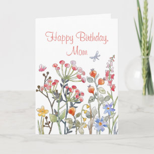 Carte Maman Anniversaire Fleurs de printemps Berries qui