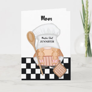 Carte Maman Anniversaire Whimsical Gnome Chef Cuisine