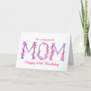 Carte Maman aquarelle Orchidée personnalisée 60ème anniv