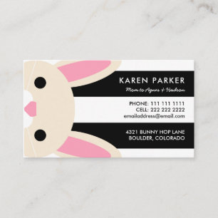 Carte maman Bunny Black Stripes