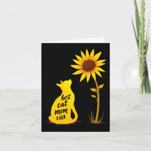 Carte Maman chat toujours tournesol chat animal de compa