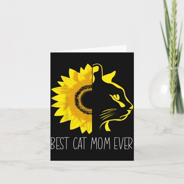 Carte Maman chat toujours tournesol - fête des mères mam (Devant)