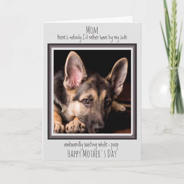 Carte Maman Chien Drôle Joyeuse Fête des Mères Caca de C (Devant)