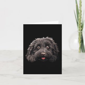 Carte Maman Chien Puli Papa Regardant Chiot
