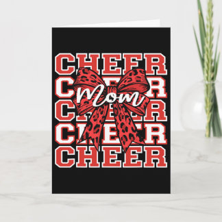 Carte Maman de cheerleading jour de match rouge léopard 