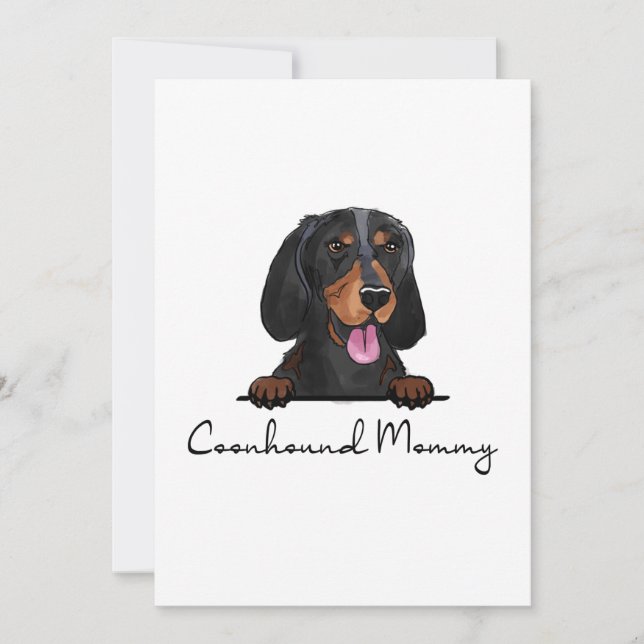 Carte Maman de Chien de Coonhound (Devant)