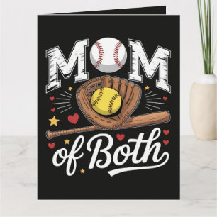 Carte Maman de jour de match de baseball et softball
