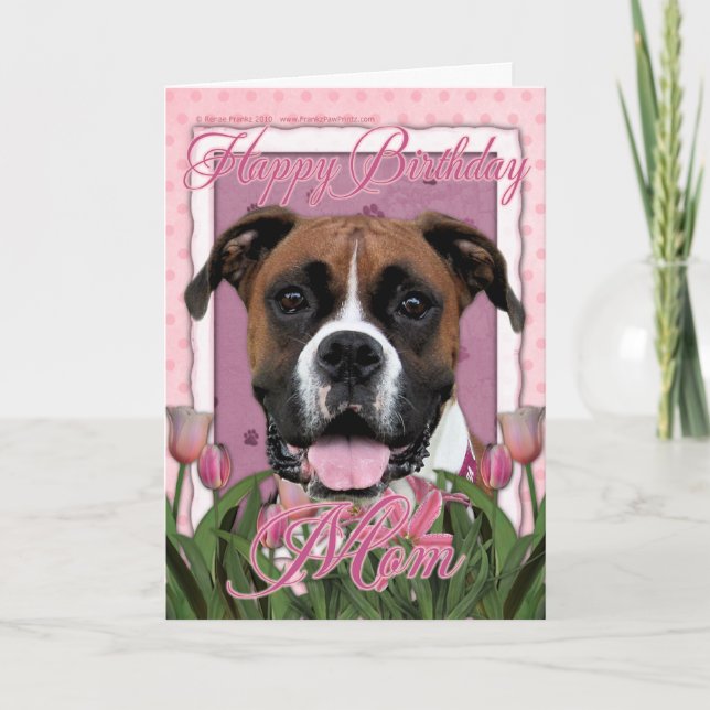 Carte Maman de joyeux anniversaire - boxeur - Vindy (Devant)