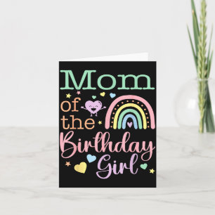 Carte Maman de la fille d'anniversaire famille arc-en-ci