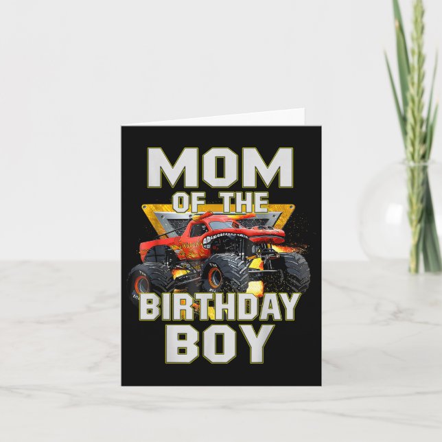 Carte Maman De L'Anniversaire Garçon Monster Camion Anni (Devant)