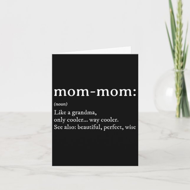Carte Maman Définition Cadeau Grand-mère Maman Fête des  (Devant)