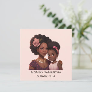 Carte Maman et fille noire personnalisée (15 ans)