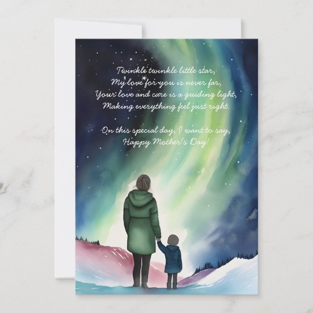 Carte Maman et moi sous les étoiles | Fête des mères (Devant)
