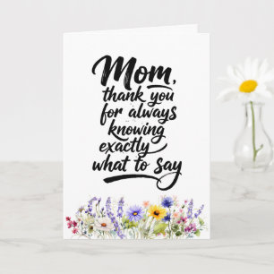 Carte Maman exactement quoi dire aquarelle fleur sauvage