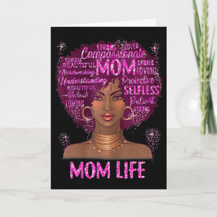 Carte maman femme noire vie maman afro-américaine heureu