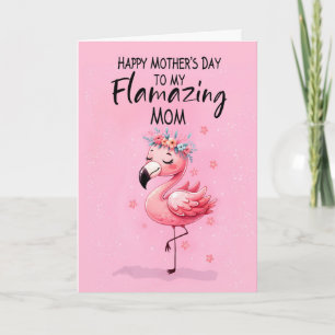 Carte Maman Fête des mères avec Flamant rose Fabrique et