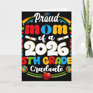 Carte Maman fière de la promotion 2026 de 5e année pour