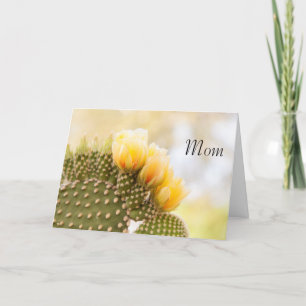 Carte Maman Fleurs de cactus jaunes