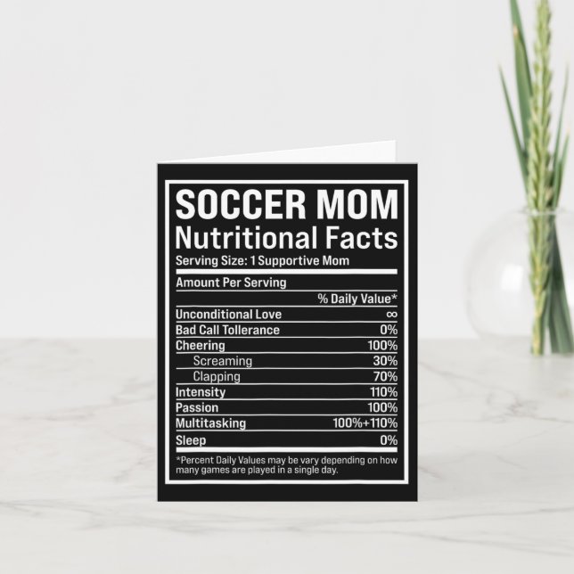 Carte Maman Foot Ll Valeur Nutritionnelle De Maman Drôle (Devant)