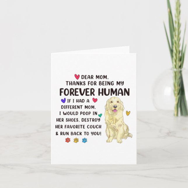 Carte Maman Forever Humain Crème Retriever Doré Mères D (Devant)