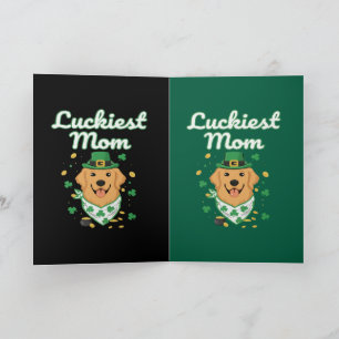 Carte Maman Golden Retriever la plus chanceuse St. Patri