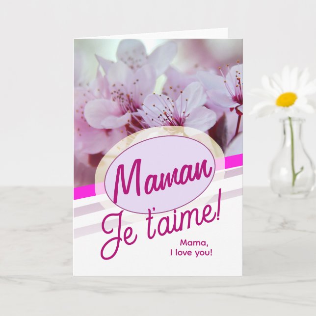 Carte Maman Je t'aime pour les mères (Petite plante)