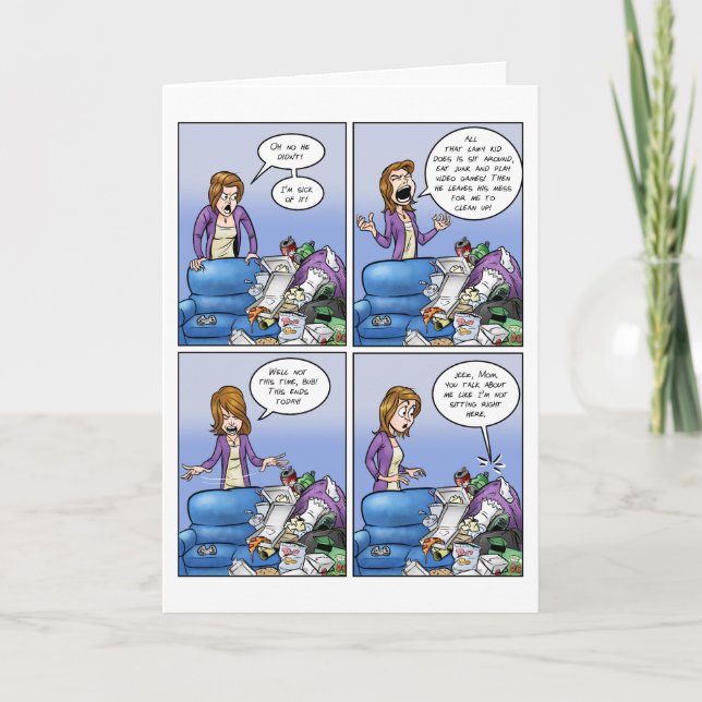 Carte Maman Joueuse Drôle Fête des Mères (Devant)