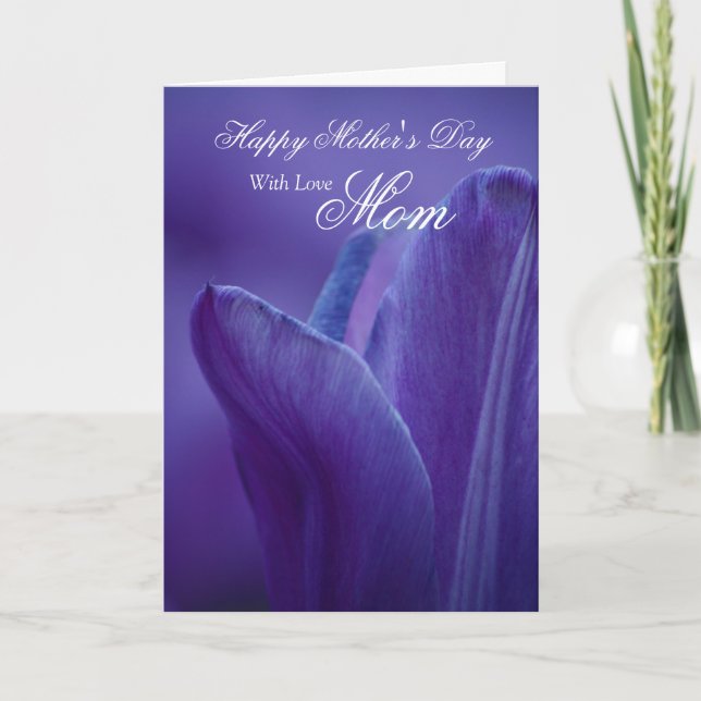 Carte Maman / Joyeuse fête des mères - Tulipe pourpre (Devant)