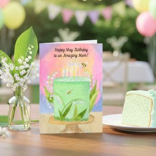 Carte Maman Joyeux Anniversaire Lily de la Vallée