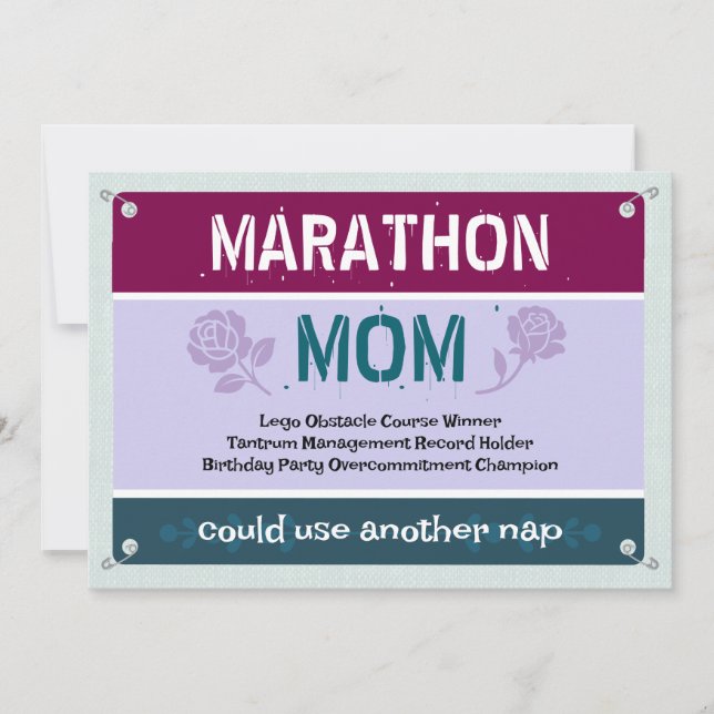 Carte Maman marathonienne drôle pourrait faire une siest (Devant)