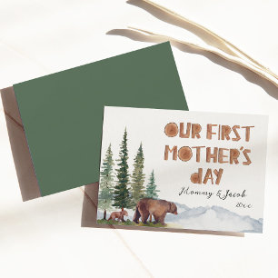 Carte Maman Ours et son ourson Fête des Mères