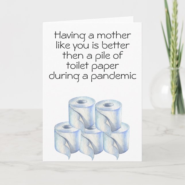 Carte Maman papier toilette drôle de pandémie Fête des m (Devant)