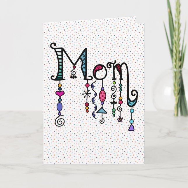 Carte Maman Perles Boho | Fête des mères (Devant)