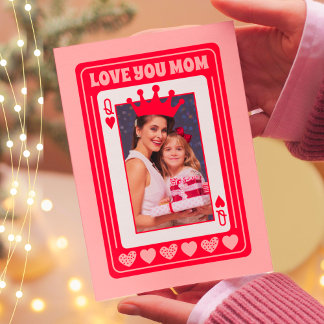 Carte Maman Reine de mon coeur Photo personnalisée Fête 