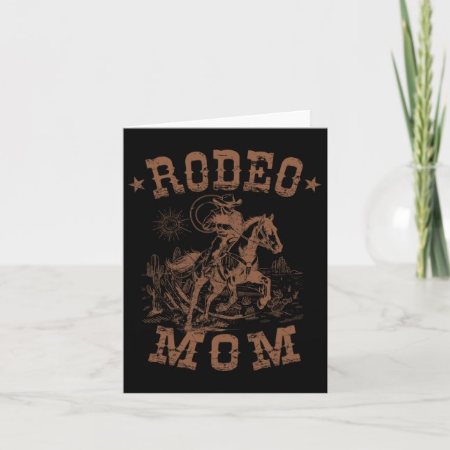 Carte Maman Rodéo Maman Cowboy Occidental Famille Tenu C (Devant)