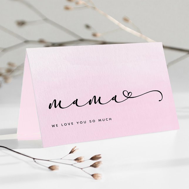 Carte Maman | Script chic et coeur avec photo (Créateur téléchargé)