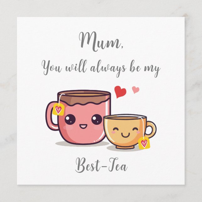 Carte Maman sera toujours mon meilleur-thé | Punaiserie  (Devant)