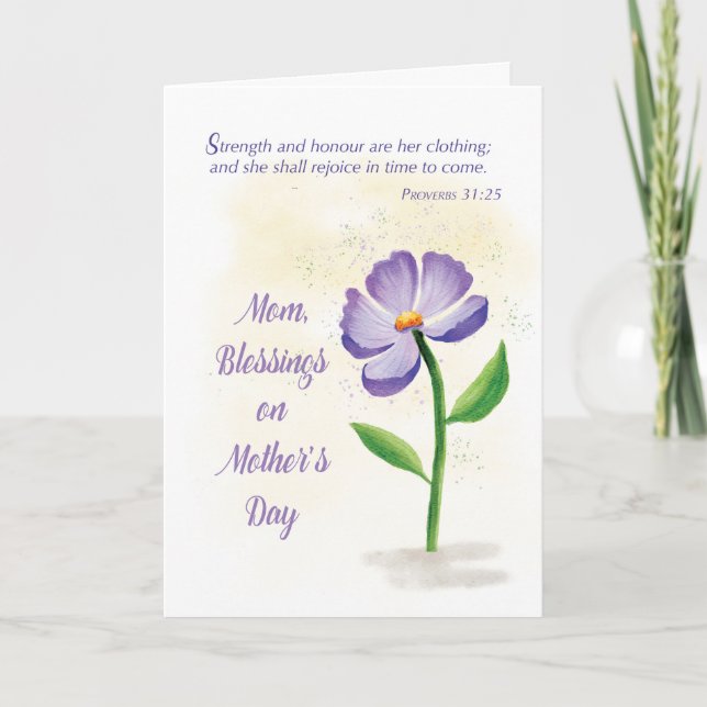 Carte Maman sur la fête des mères bénir les fleurs de vi (Devant)