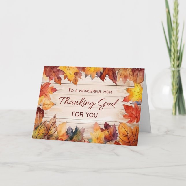 Carte Maman Thanksgiving Religieux Dons Merci Bénédictio (Devant)