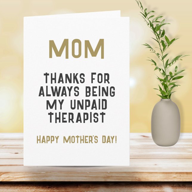 Carte Maman Thérapeute non payé Drôle Humour Fête des Mè (Créateur téléchargé)